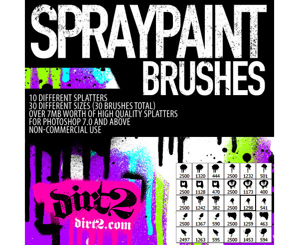 Spraypaint PS Set Brushes