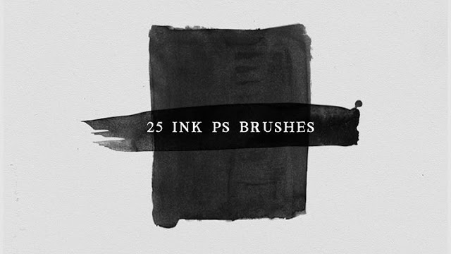 25 Pinceles de tinta y acuarelas para Photoshop