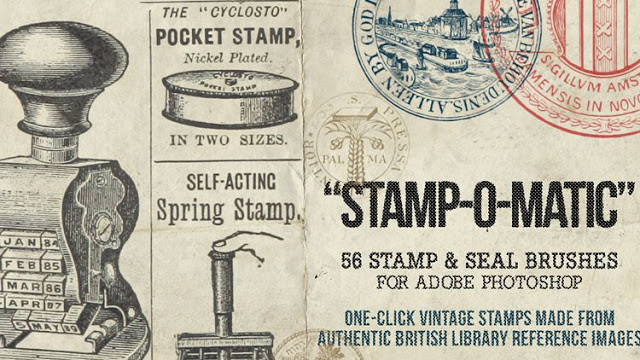 56 Pinceles de sellos y estampillas vintage Stamp-O-Matic 