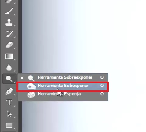 herramienta subexponer