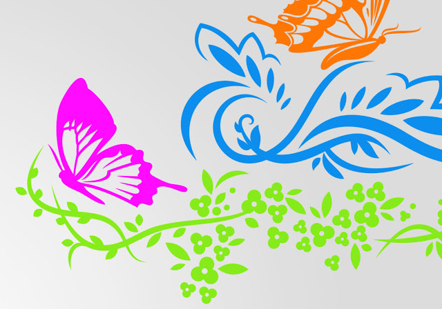 Floral Butterfly & Flowers Brushes Free