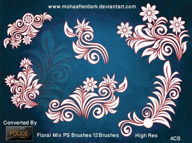 12 Floral Mix PS Brushes