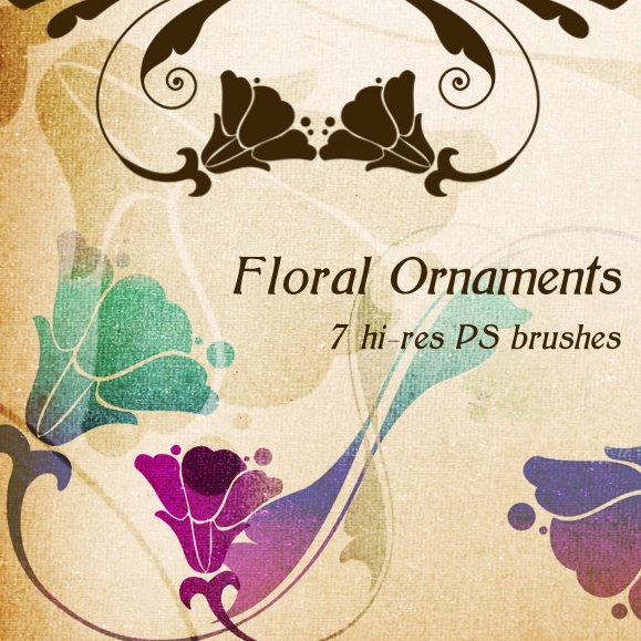 7 Floral Ornaments PS Brushes