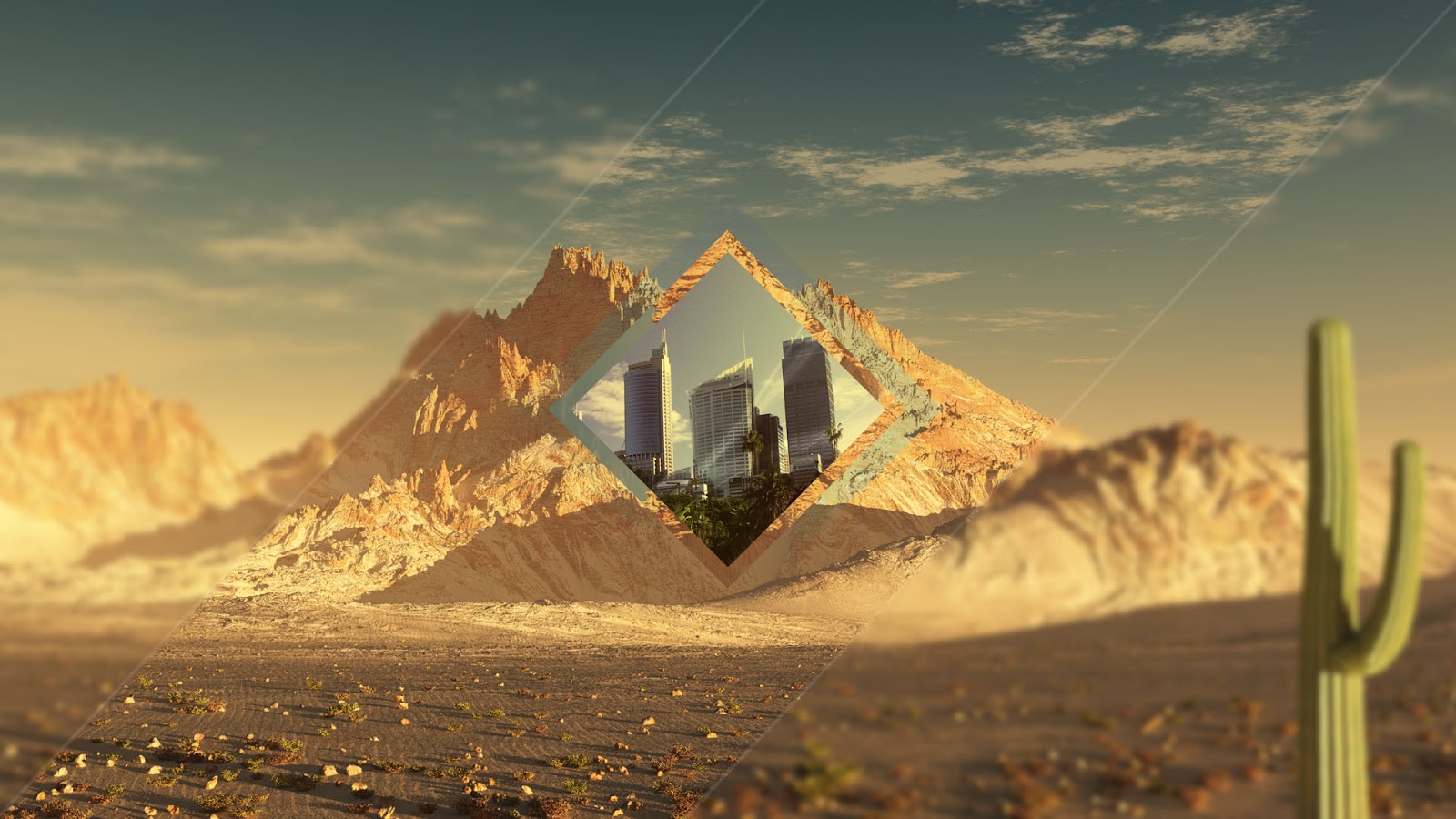 wallpaper polyscape desierto photoshop