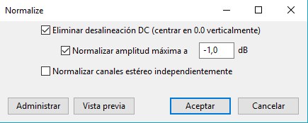 audacity normalizar