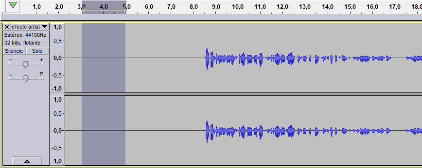 pista de audio en linea de tiempo audacity