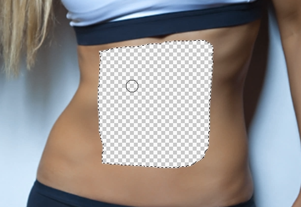 marcar abdominales con photoshop recorte de selección